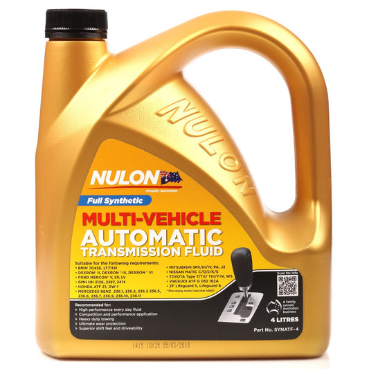 Nulon Automatic Transmission Fluid Full Synthetic 4L - SYNATF-4