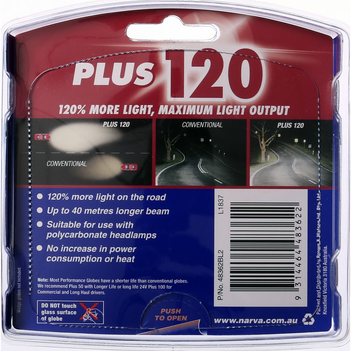 Narva H4 P43t 38 Plus 120 Globe 12V 60/55W - 48362BL2