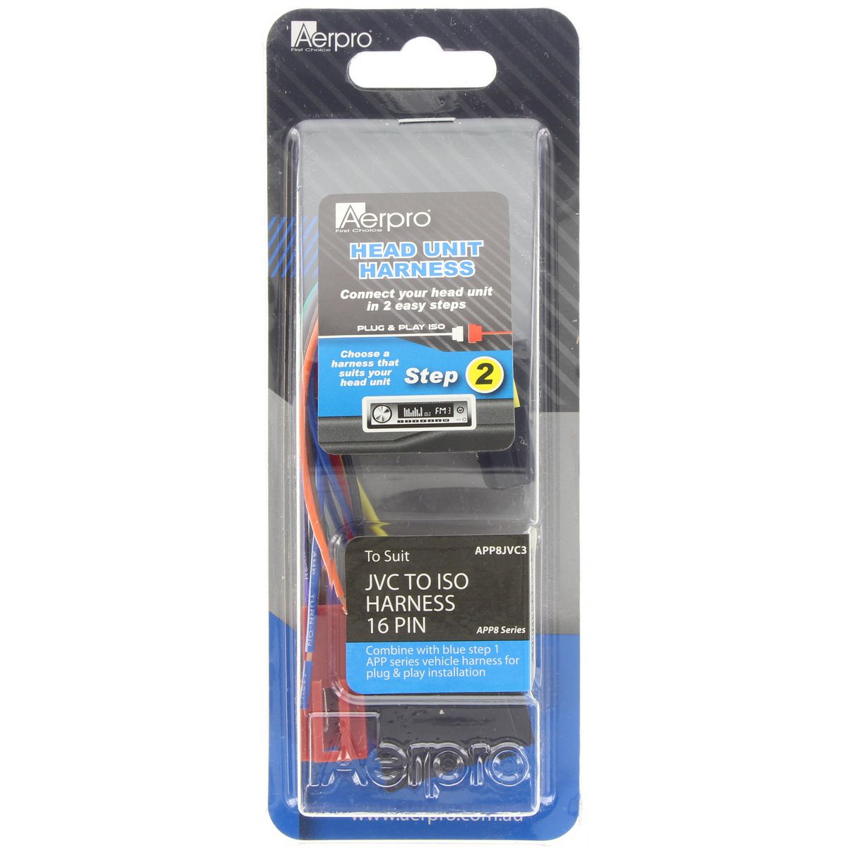 Aerpro ISO 16 Pin Harness fits JVC - APP8JVC3