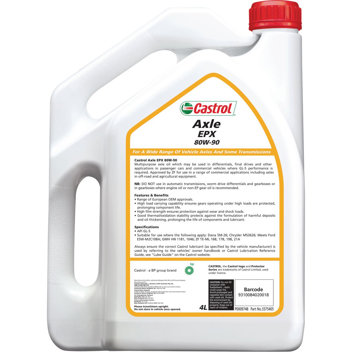 Castrol Axle Oil EPX 80W90 4L - 3375405
