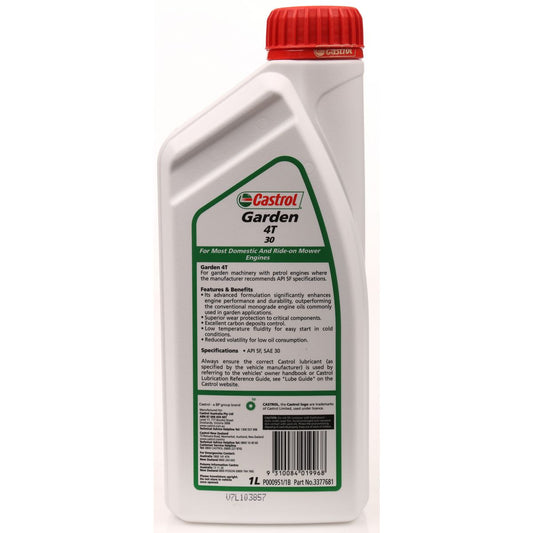 Castrol 4T 4 Stroke Garden Engine Oil 30W 1L - 3377681