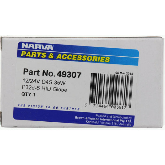 Narva D4S HID P32d 5 Globe 12 or 24V 35W - 49307