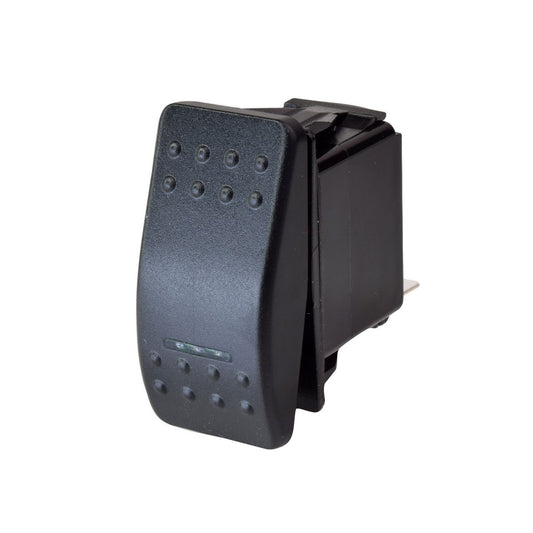 Narva Sealed Rocker Switch Off/ Mom On Green LED 20A at 12V - 63118BL