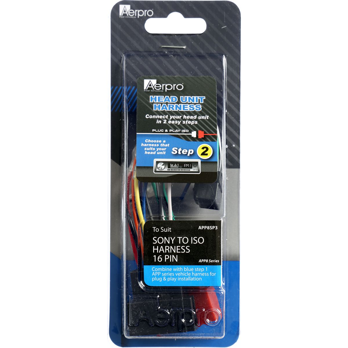 Aerpro ISO 16 Pin Harness fits Sony - APP8SP3