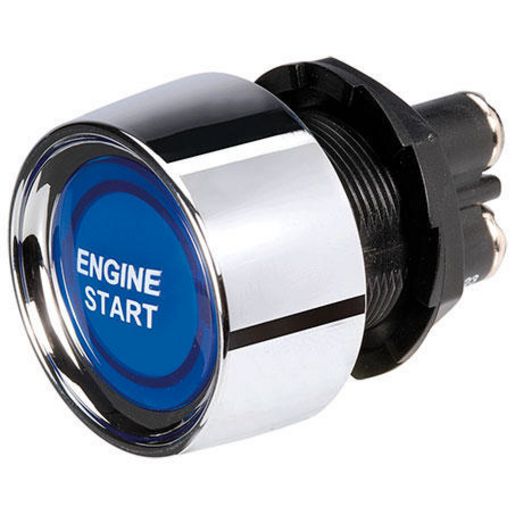 Narva Push Button Starter Switch On/Off Momentary SPST Blue LED - 60097BL