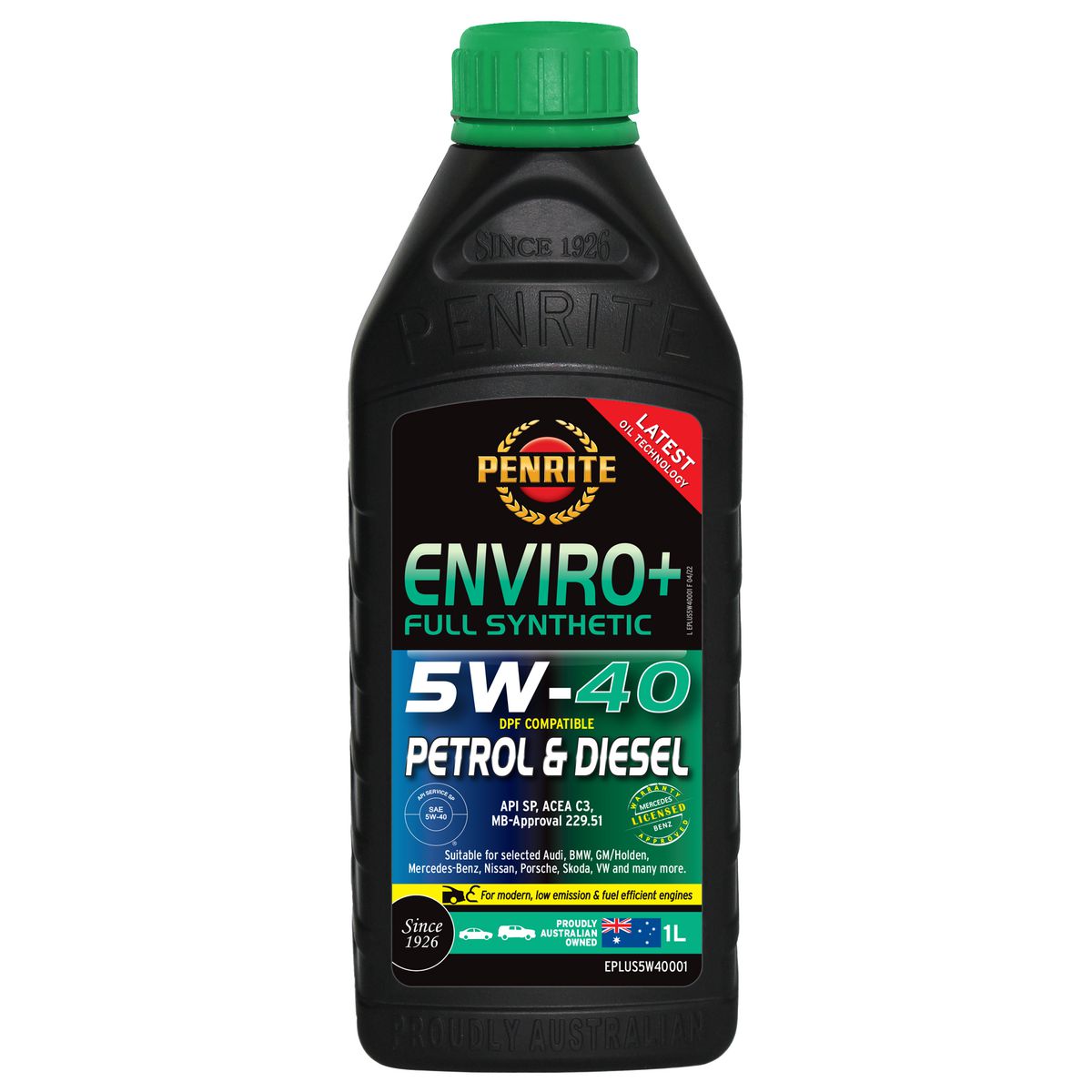 Penrite Enviro+ 5W-40 Engine Oil 1L - EPLUS5W40001