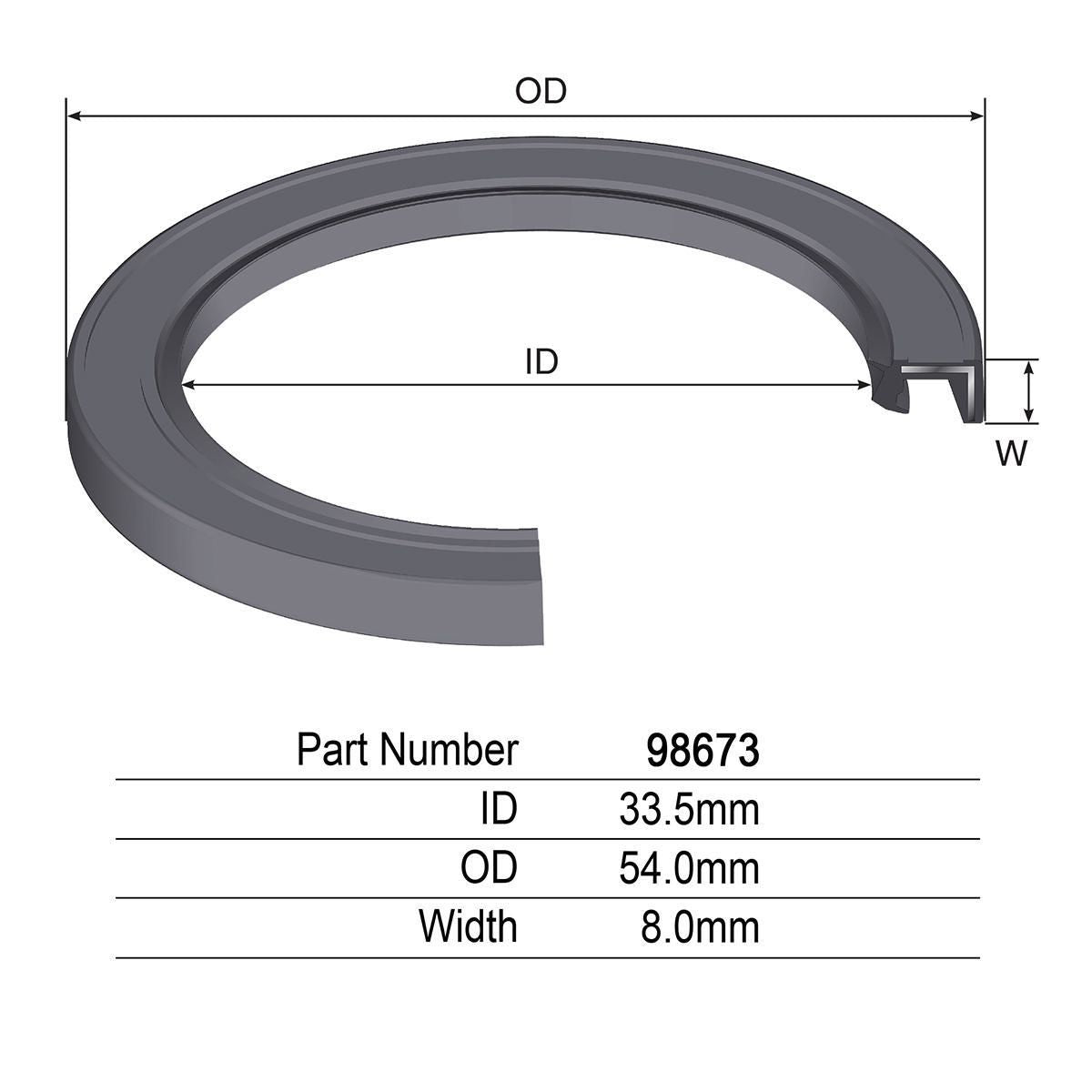 Kelpro Front Inner Axle Oil Seal - 98673