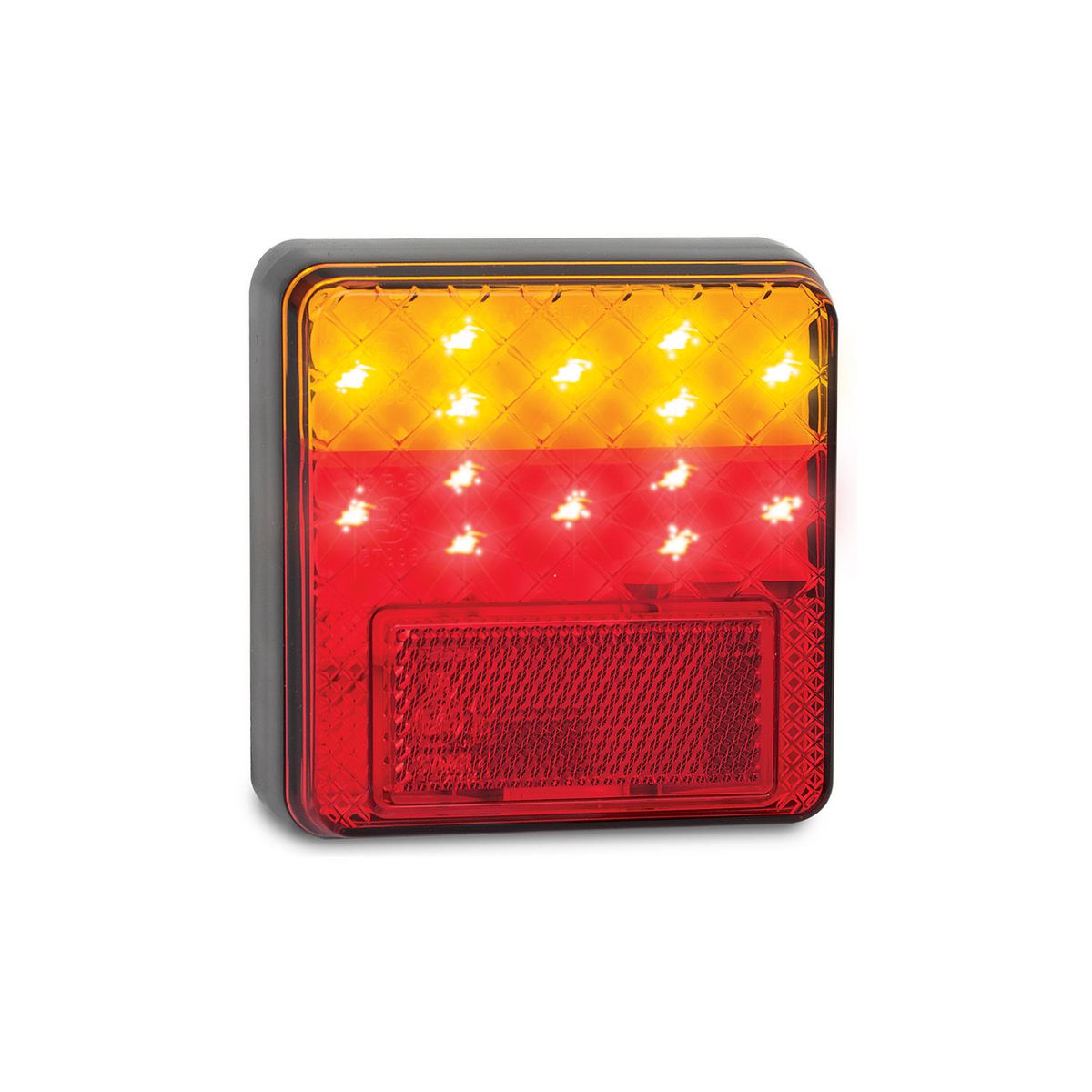 LED Autolamps  12V Stop/Tail/Indicator Lamp With Reflex Reflector 100x100x25mm - 100BAR
