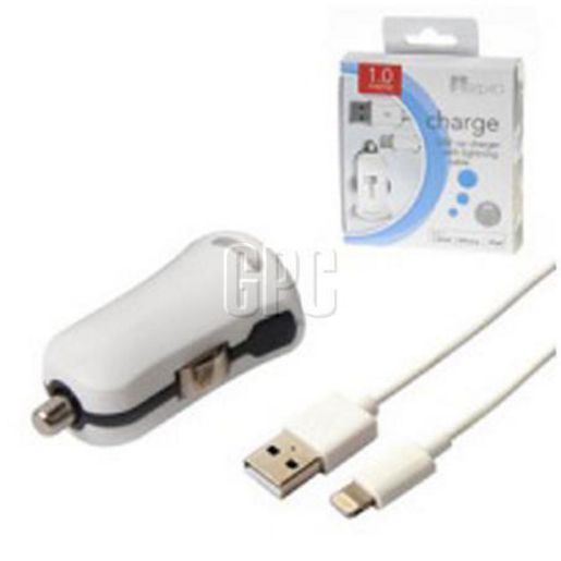 Aerpro 12V USB Charger with Apple Lightning Connector 1m - ADM75