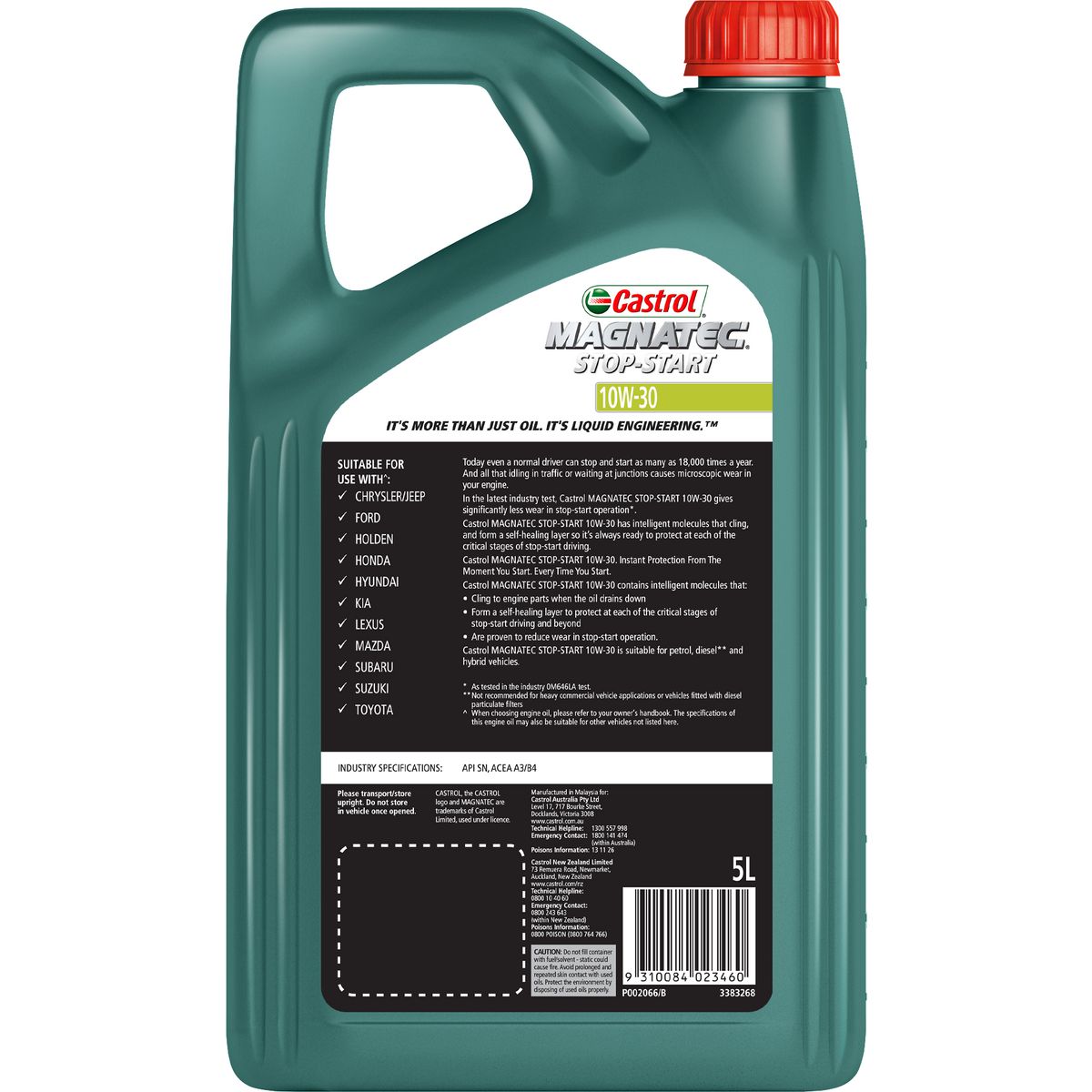 Castrol MAGNATEC 10W-30 Stop Start Engine Oil 5L - 3383268