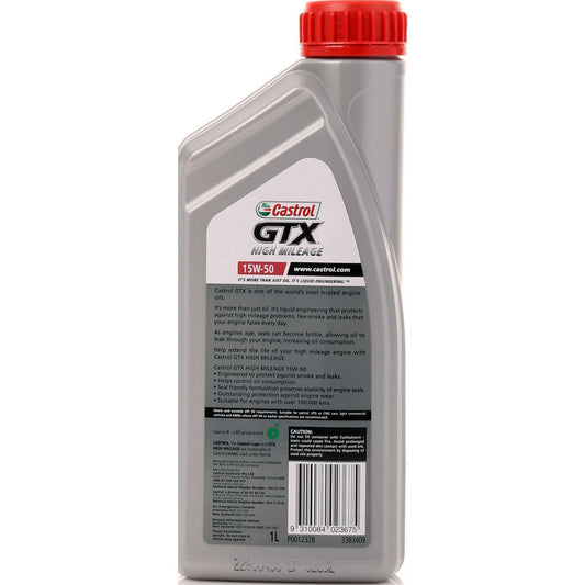 Castrol GTX High Mileage 15W-50 Engine Oil 1L - 3383409
