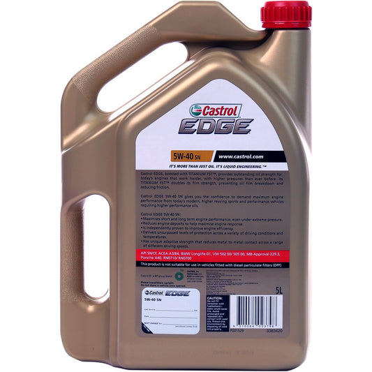 Castrol Edge Synthetic 5W-40 Engine Oil 5L - 3383420