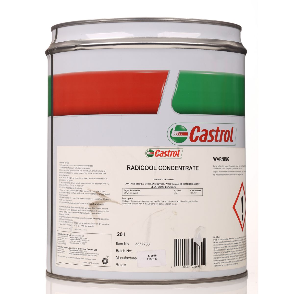 Castrol Radicool Coolant Concentrate 20L - 3377733