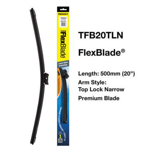 Tridon Flexblade Wiper Blade Top Lock Push Button Narrow 500Mm - TFB20TLN
