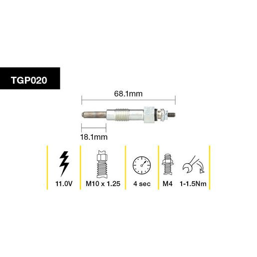 Tridon Glow Plug 11V - TGP020