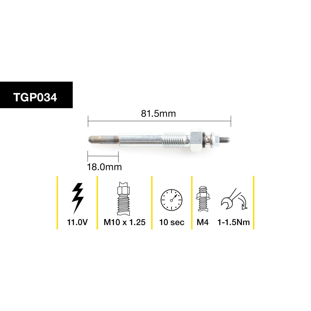 Tridon Glow Plug 11V - TGP034