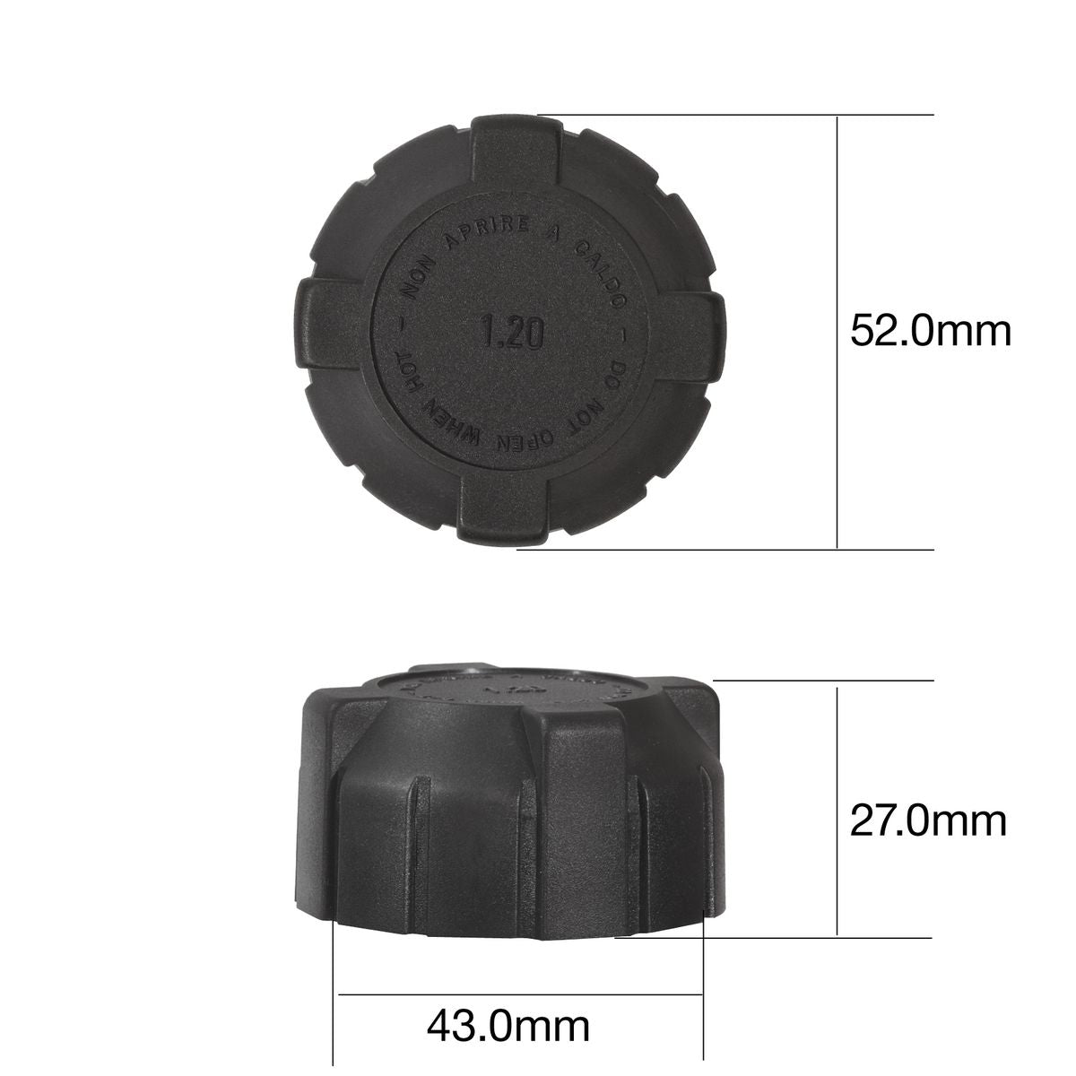 Tridon Radiator Cap 16 Psi - 110 Kpa Plastic Screw On - CJ16110