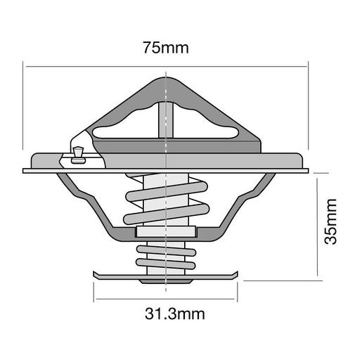 Tridon Thermostat 75Mm - 82 Degrees C - TT8039-180P