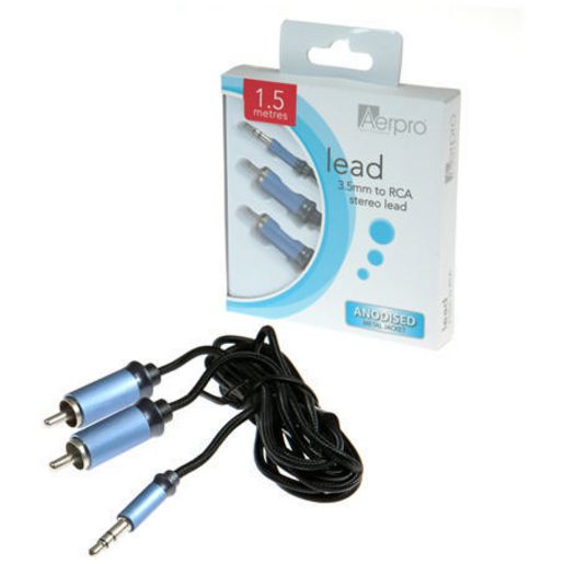 Aerpro 3.5mm to 2 RCA Stereo Lead Aluminium 1.5m - ADM2R35A