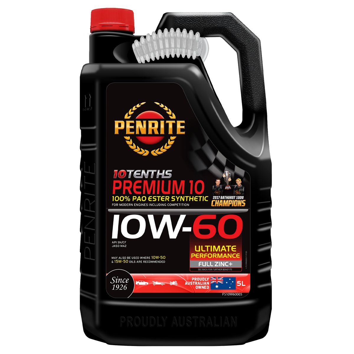 Penrite 10 Tenths Premium 10W-60 Engine Oil 5L - FS10W60005