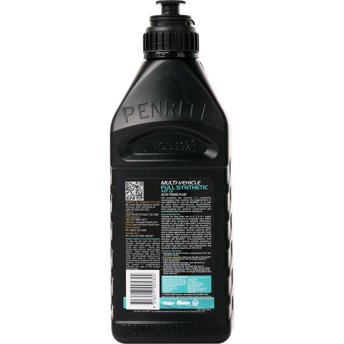 Penrite ATF LV Multi Vehicle Automatic Transmission Fluid 1L - ATFLV001