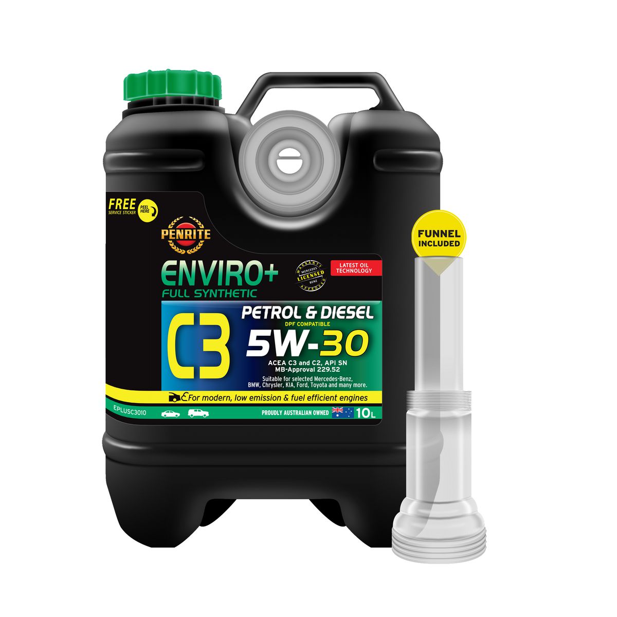 Penrite Enviro+ C3 5W-30 Engine Oil 10L - EPLUSC3010