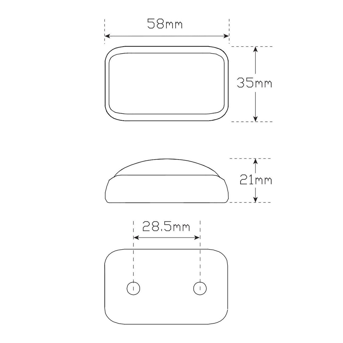 LED Autolamps 10/30V LED Side Marker Red Amber (Pack of 10) - 58ARMB