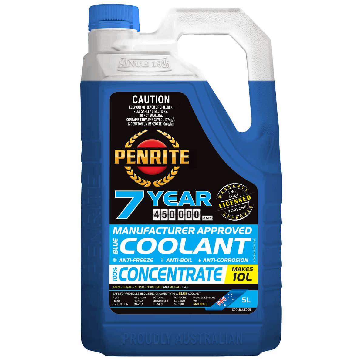 Penrite 7 Year 450,000km Blue Coolant Concentrate 5L - COOLBLUE005