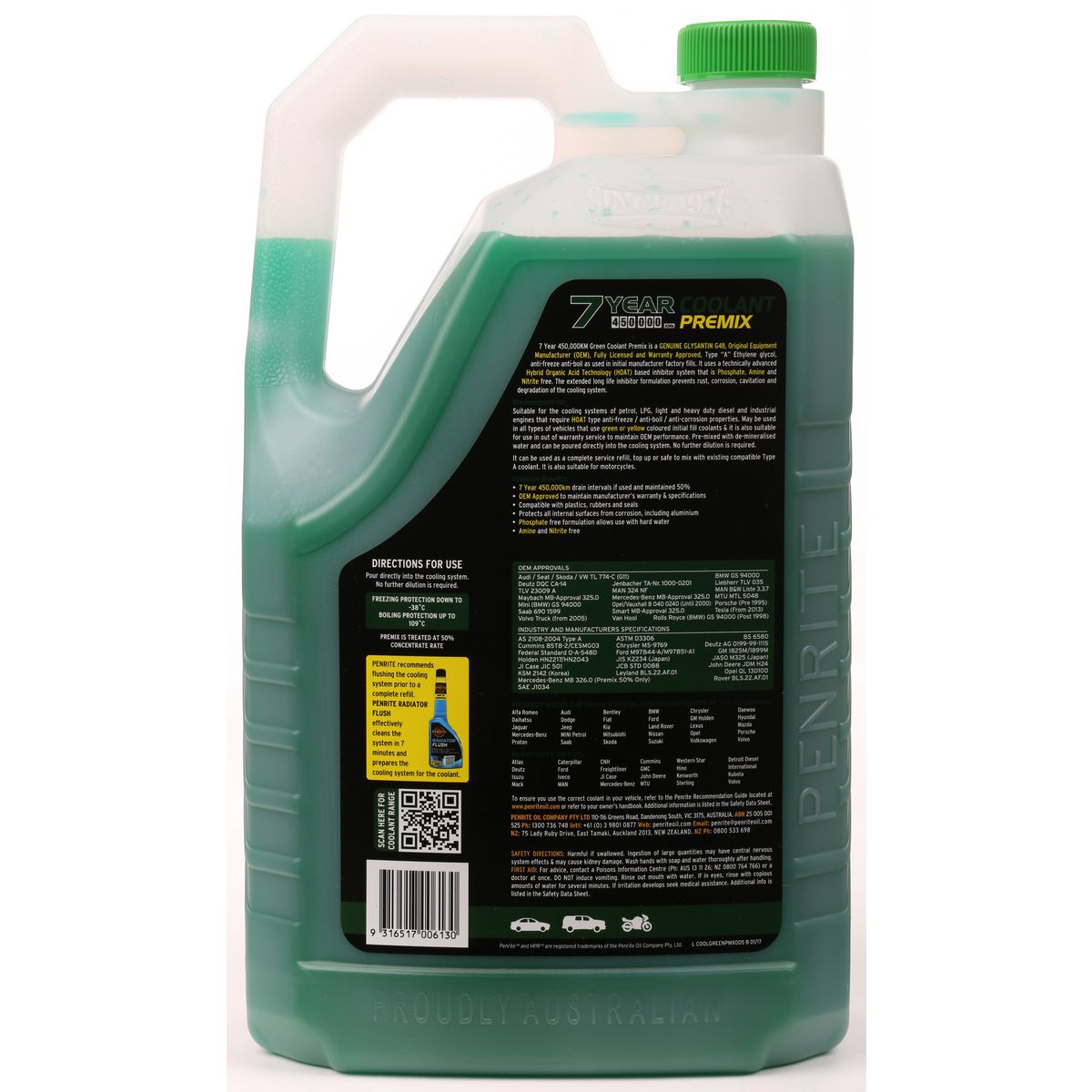 Penrite 7 Year 450,000km Green Coolant Premix 5L - COOLGREENPMX005