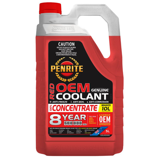 Penrite 8 Year 500,000km Red Coolant Concentrate 5L - COOLRED005