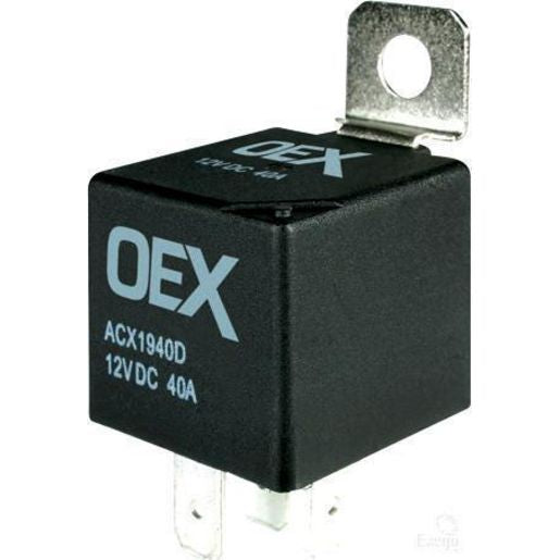 OEX Mini Relay 12V Normally Open 40A - Diode Protected, Sealed - ACX1940DBL