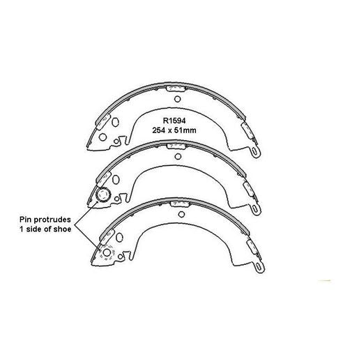 RDA Brake Shoe Set Rear - R1594