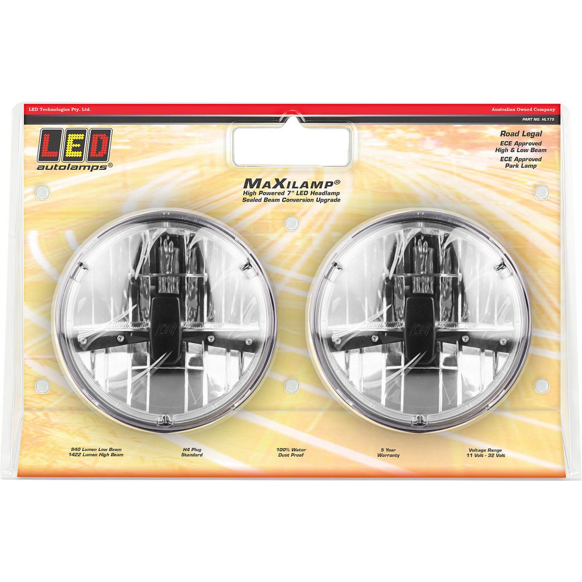LED Autolamps 7inch LED HeadlightPack Of 2 - HL175