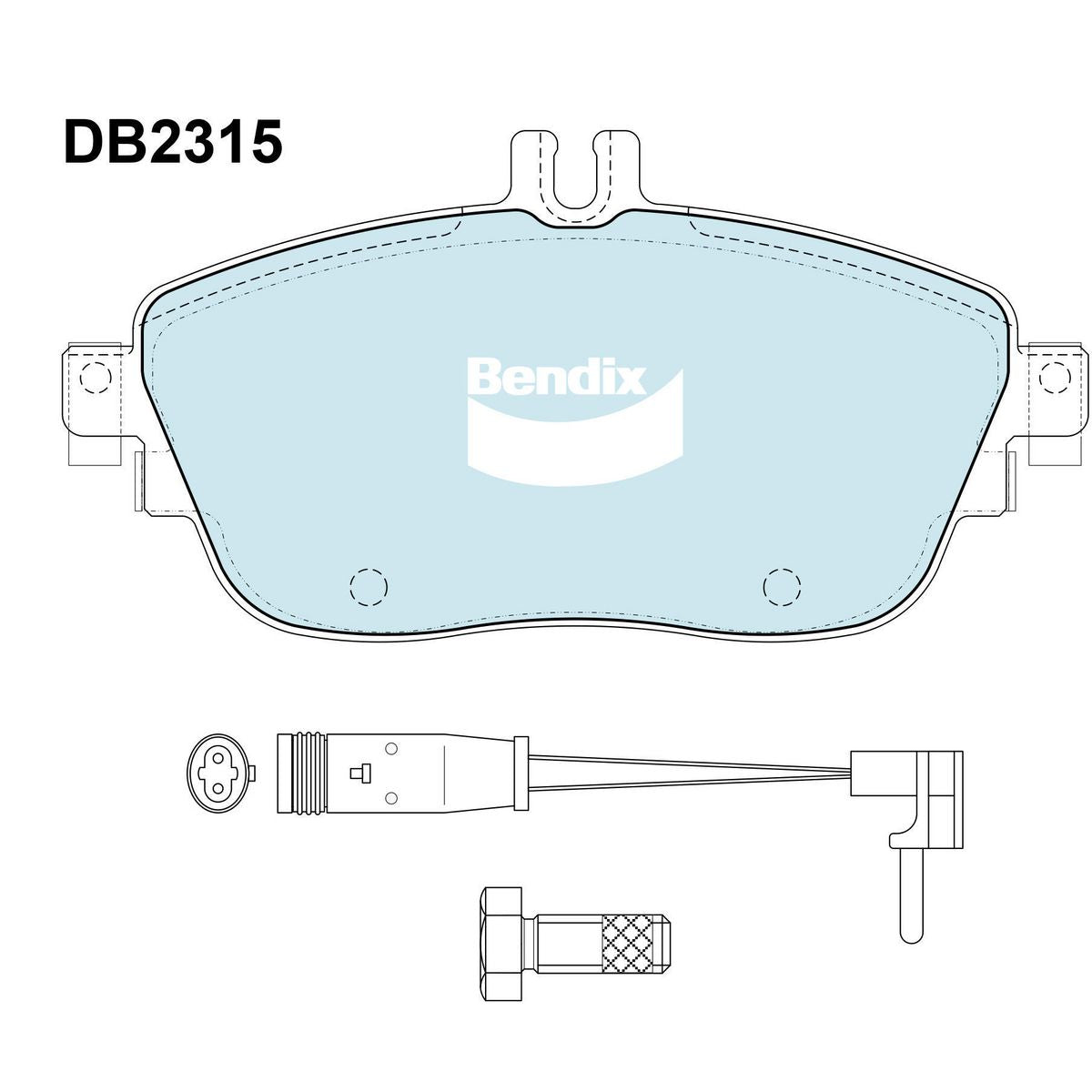 Bendix Brake Pads Set - Euro+ Inc Wear Sensor - DB2315EURO
