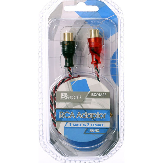 Aerpro 1M/2F RCA Splitter Blue - BSXYM2F