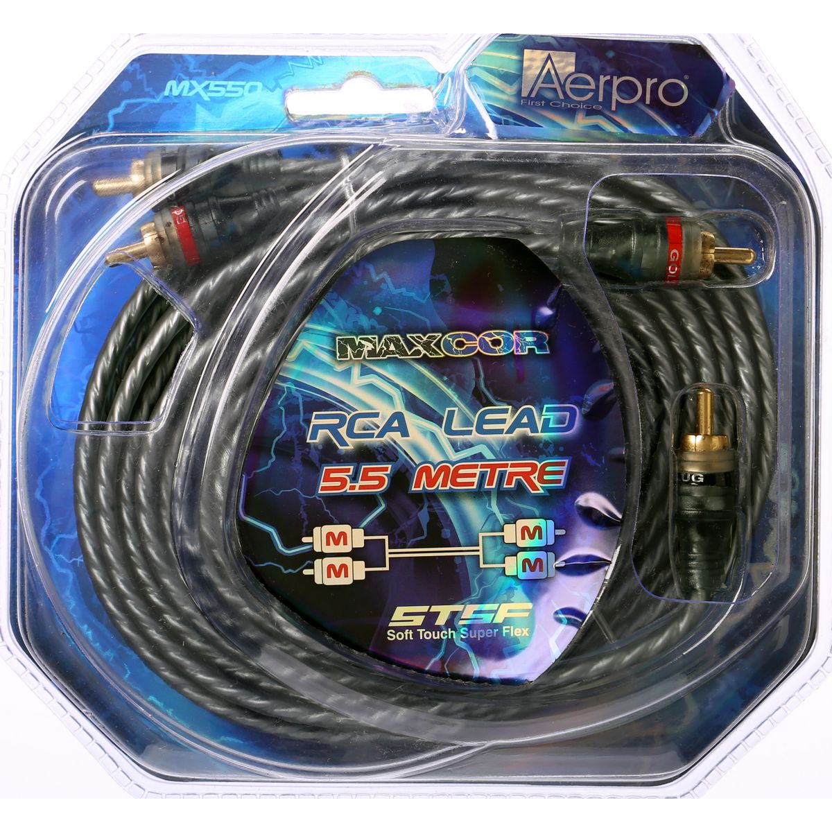 Aerpro 3M RCA Right Angle Blue - BSX2RCA