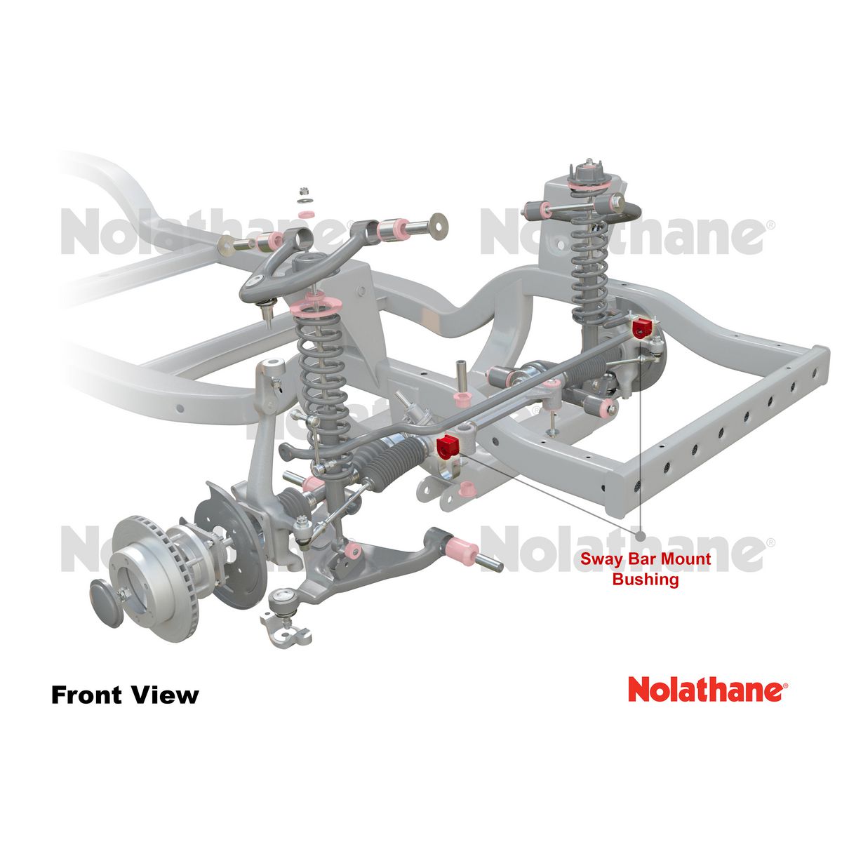 Nolathane Front Sway Bar Mount Bushing Kit 36mm - 42604