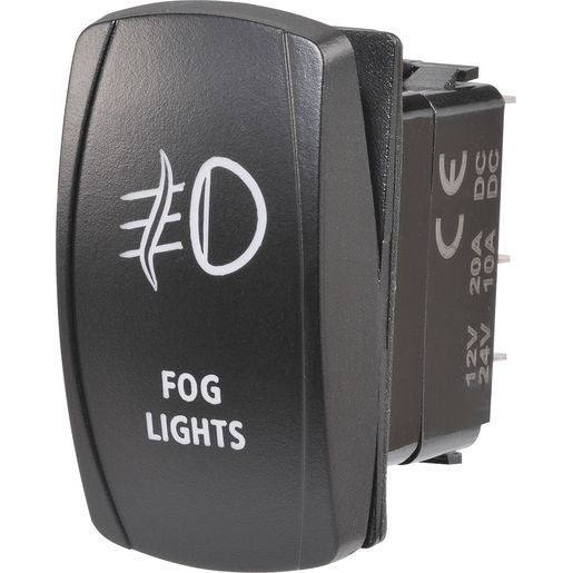Narva Sealed Rocker Switch Off/On SPDT 12V/24V Blue LED Illuminated Fog Lights Symbol - 63222BL