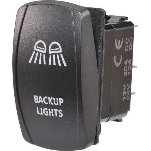 Narva Sealed Rocker Switch Off/On SPDT 12V/24V Blue LED Illuminated Backup Lights Symbol - 63230BL