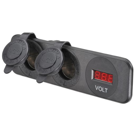 Narva Acc/Acc/Voltmeter Flush Mount - 81180BL