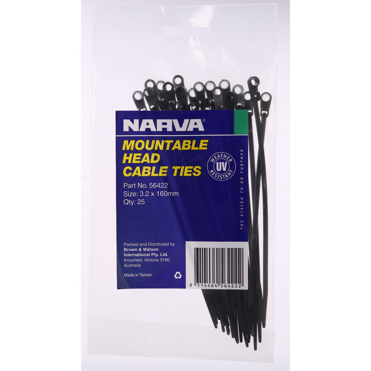 Narva Mountable Head Cable Ties - 56422