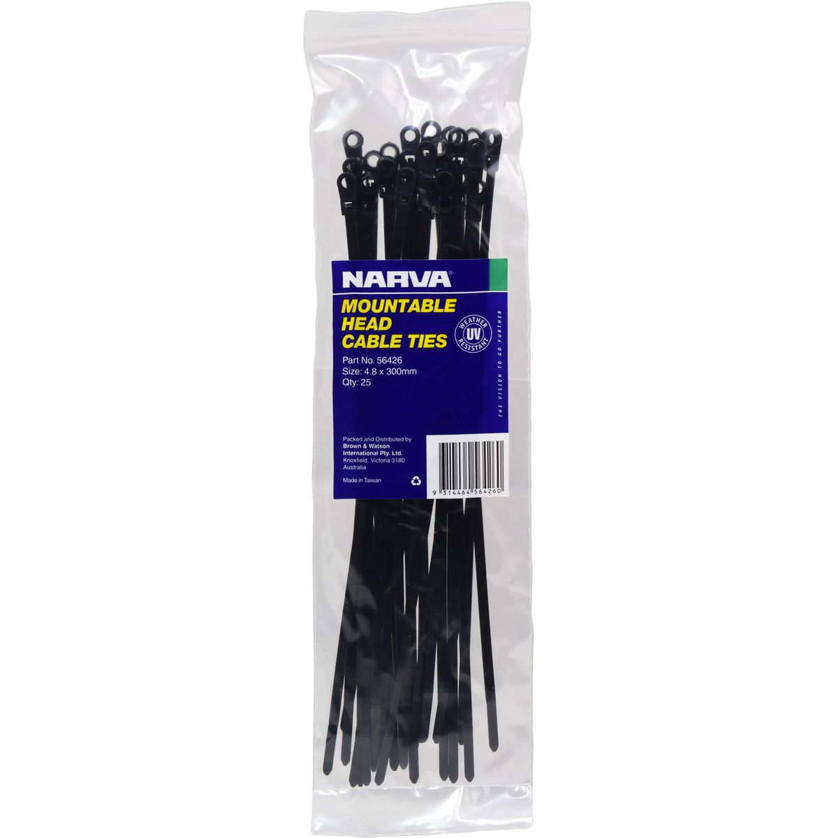Narva Mountable Head Cable Ties - 56426