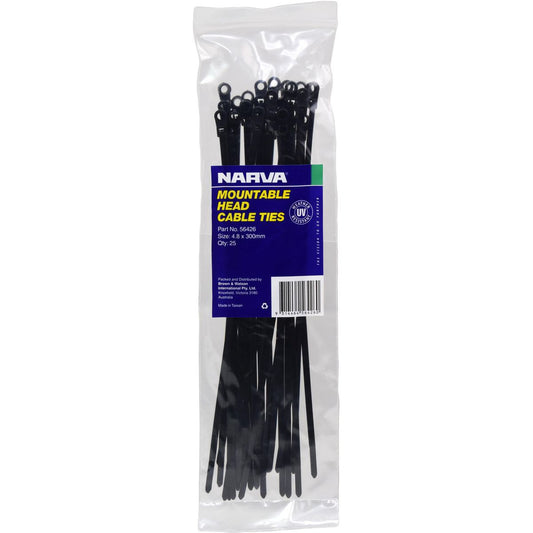 Narva Mountable Head Cable Ties - 56426