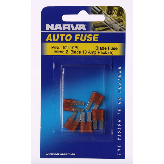 Narva Micro 2 Blade Fuse 10A 5 Pack - 52410BL