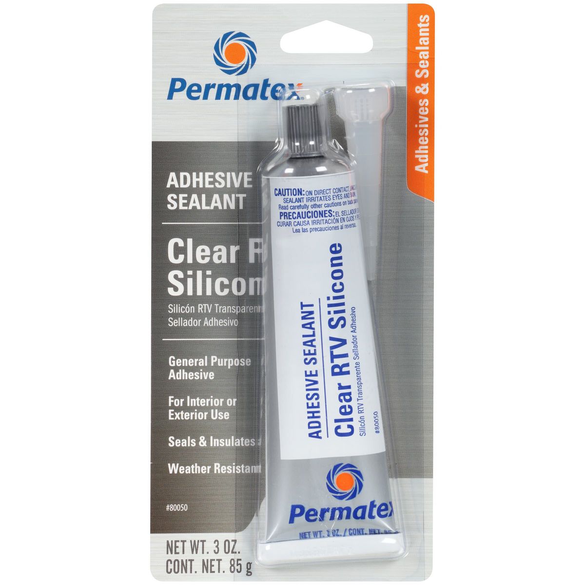 Permatex Clear Silicone Adhesive Sealant 85g - PX80050