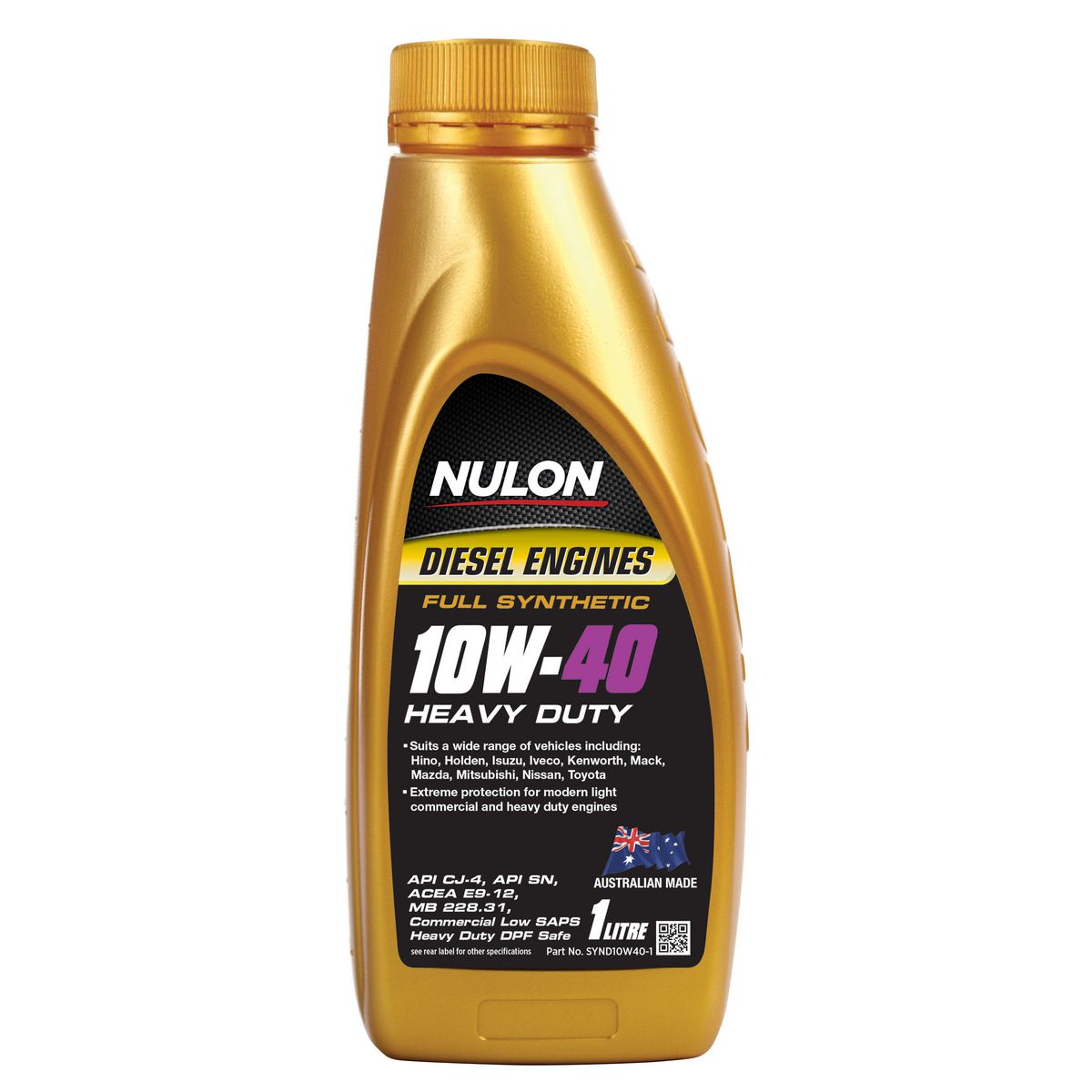 Nulon Full Synthetic Heavy Duty Diesel Engine Oil 10W-40 1L - SYND10W40-1