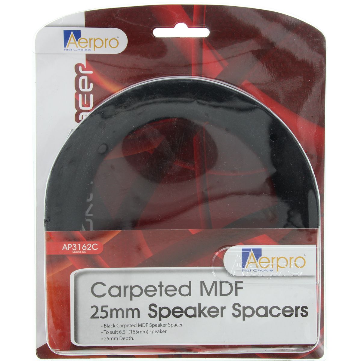 Aerpro Speaker Spacers 6.5" MDF Pair Black Pre-Drilled - AP3162C