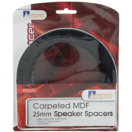 Aerpro Speaker Spacers 6.5" MDF Pair Black Pre-Drilled - AP3162C