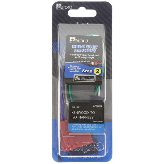 Aerpro Harness Kenwood To ISO 16 Pin - APP8KE2