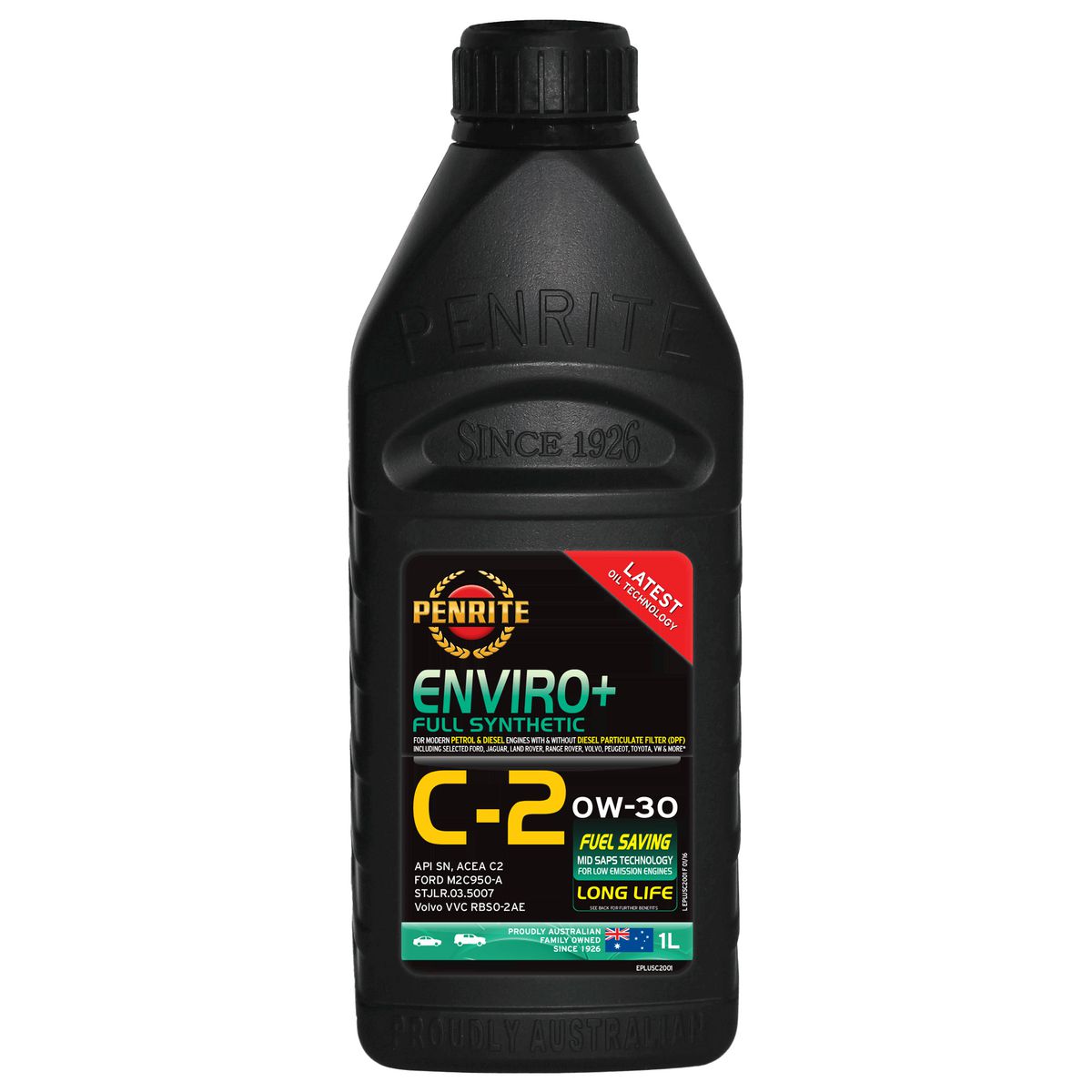 Penrite Enviro+ C2 0W-30 Engine Oil 1L - EPLUSC2001
